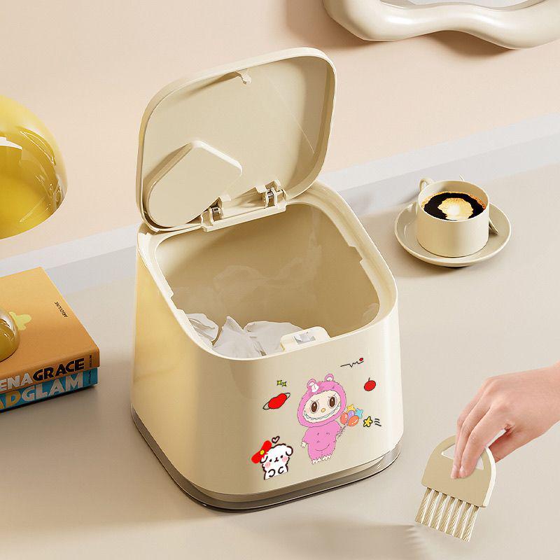 Stylish Bathroom & Kitchen Trash Can with Lid for Home Use