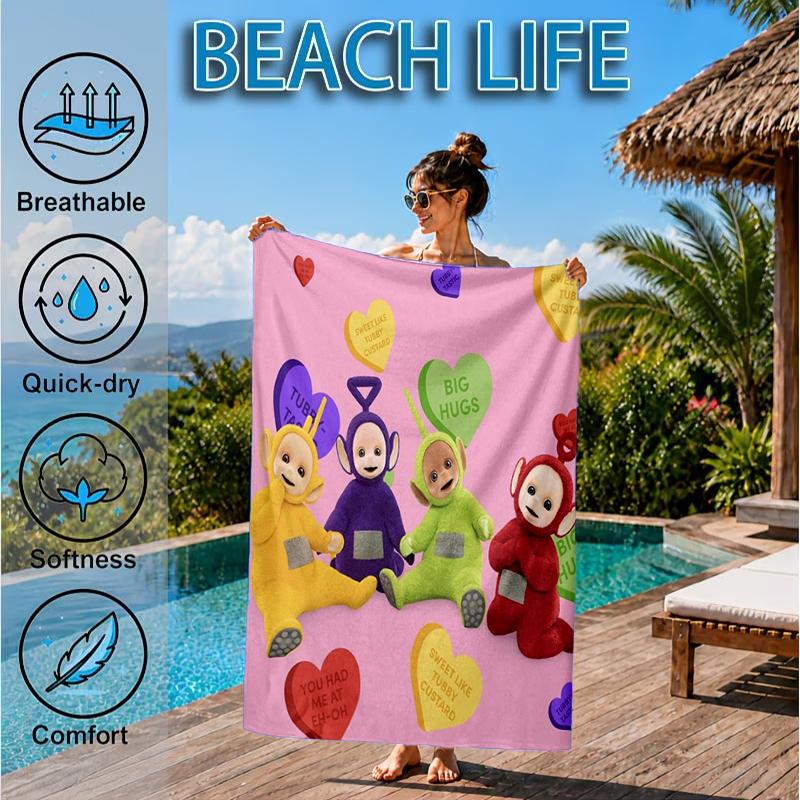 Teletu-bbies Celebrate Pride Beach Towel, Microfiber Beach Towel, Perfect For Pool, Beach, Travel, Home Decor Beach Party Fan Gifts