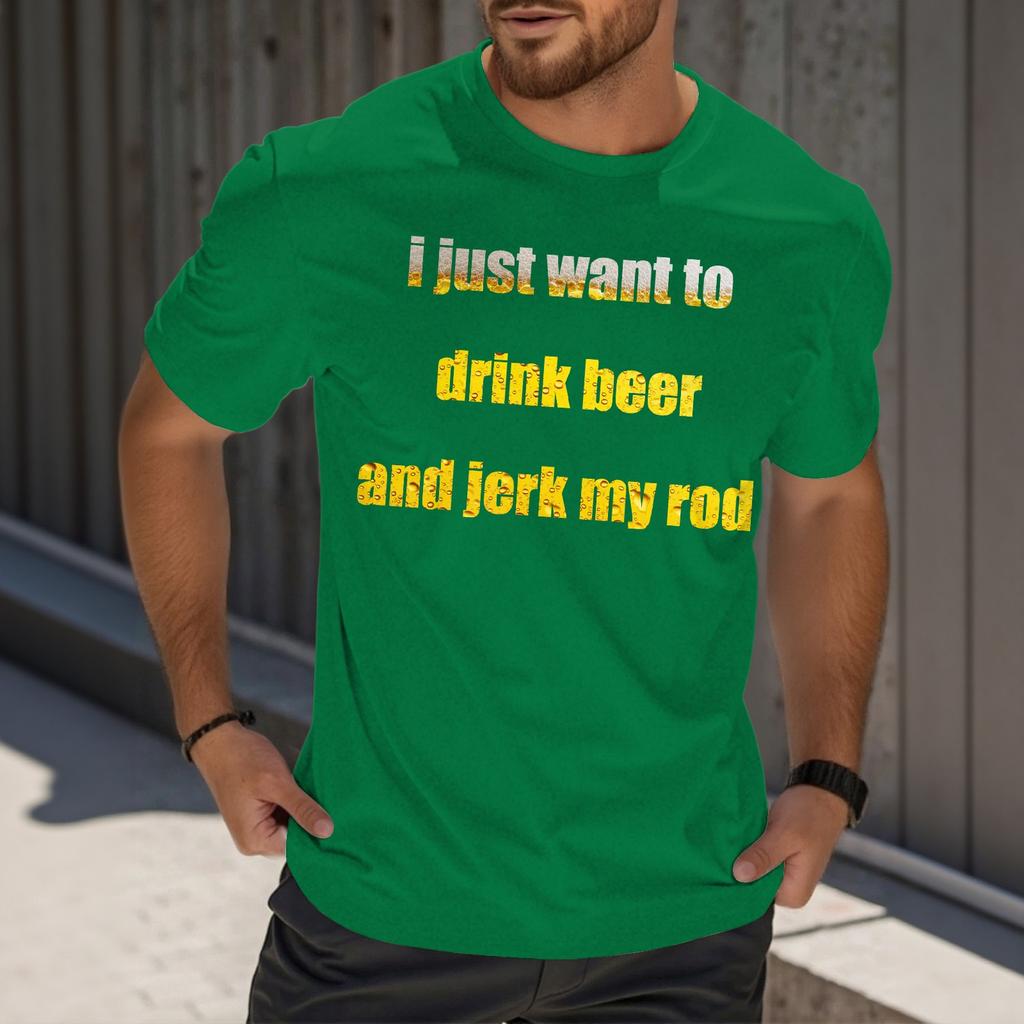 Men's Crew-neck Casual Printed Short-sleeved T-shirt Top