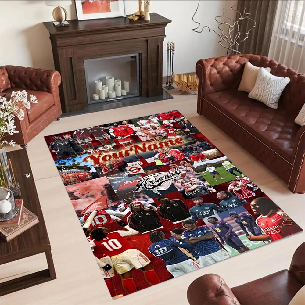 Arsenal Customizable Name Floor Rug Office Rug Suitable for Outdoor Dormitory Living Rooms Bedrooms Antislip Carpet Decorate Offices