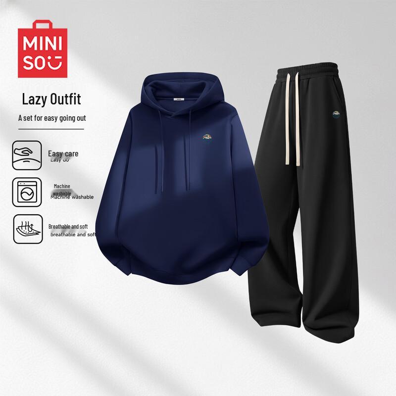MINISO Men's Hooded Sweatshirt & Straight-Leg Pants Set