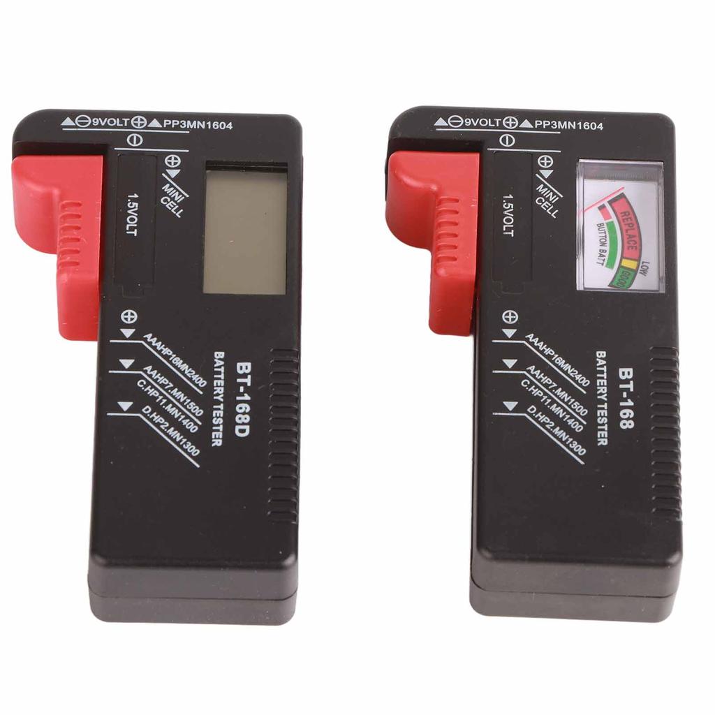 2PCS Battery Power Tester Portable Battery Capacity Checker Digital and Pointer Type 168‑168D