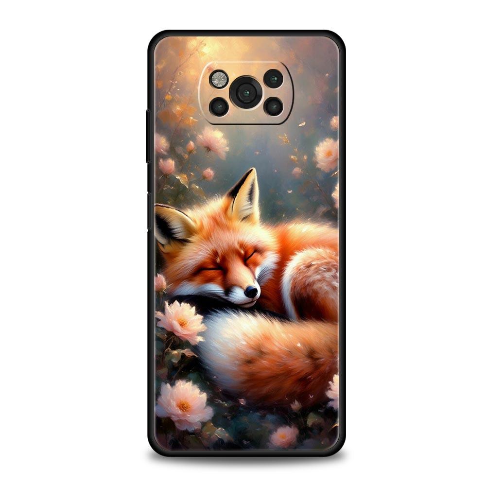 Red Fox Phone Case Cover for Xiaomi Poco F7 Ultra F6 F5 F4 F3 X6 X5 X4 X3 NFC C51 C55 M4 GT 5G Soft TPU Shell Fundas Capas Bags