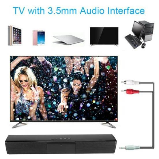 BS-28A Tragbarer Bluetooth-kompatibler Stereo-Lautsprecher UKW-Radio TF-Karte Heimkino-Soundbar