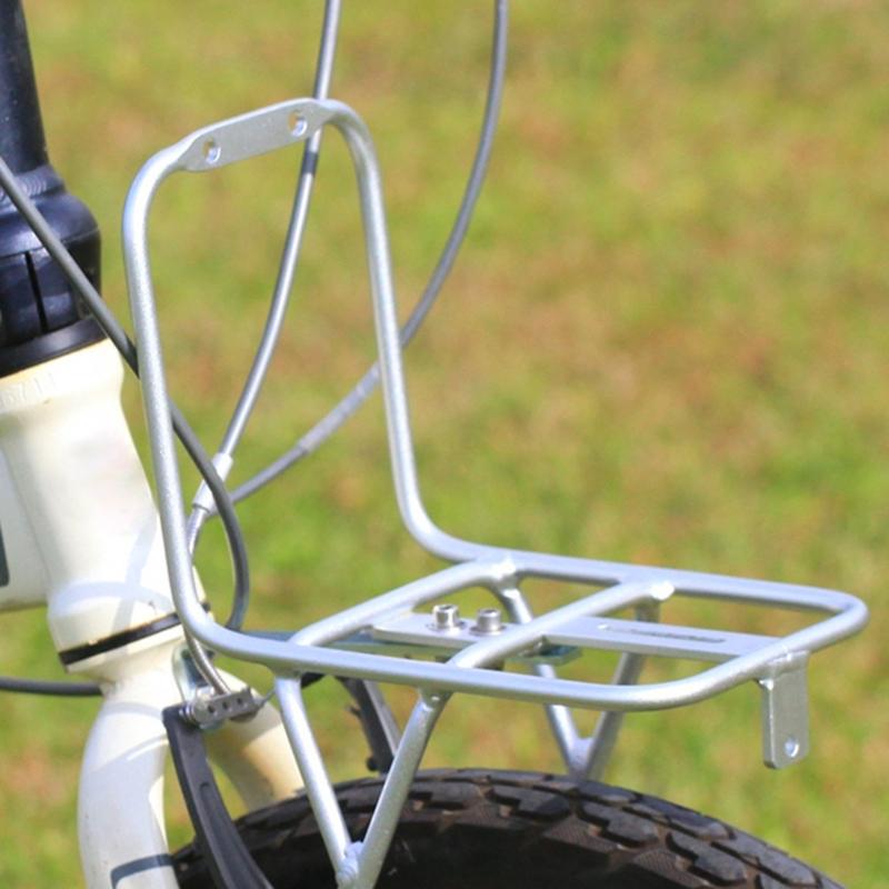 Folding Bike Front Rack Aluminum Alloy Front Bicycle Pannier Rack Light Weight Luggage Carriers for Commuting and Travel