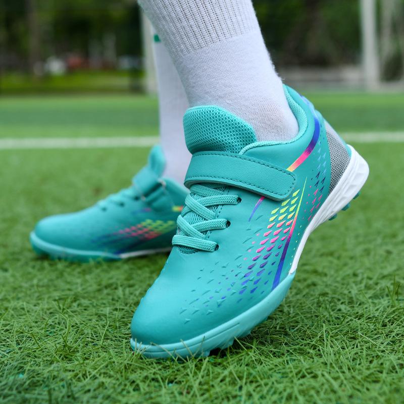 Children'S Football Shoes Boys And Girls Kindergarten Velcro Artificial Turf Tf Broken Nails Lightweight Training Shoes