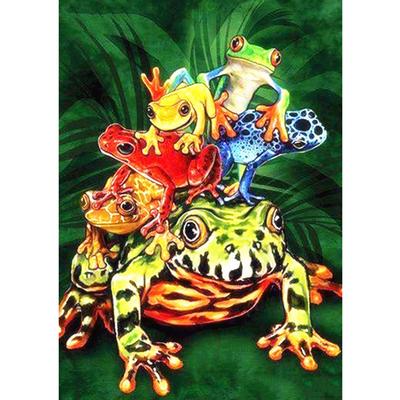 5D-Diamantgemälde zum Selbermachen, bunter Frosch, Diamant-Stickerei, Kreuzstich, Heimdekoration, handgefertigte Geschenke