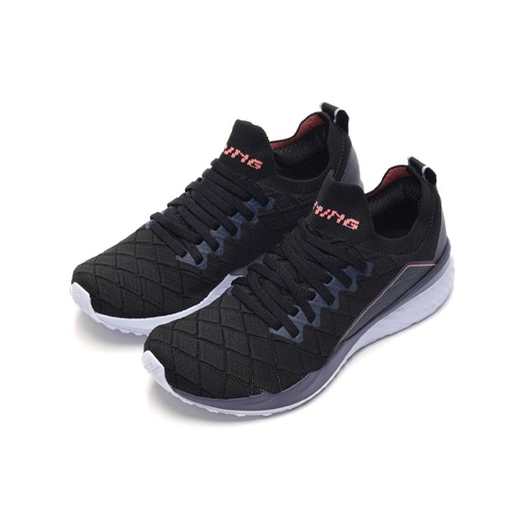 New LiNing Cloud Five Generations Cushioned Anti Slip And Wear Resistant Lightweight Low Top Running Shoes Women's Black ARHP074-1