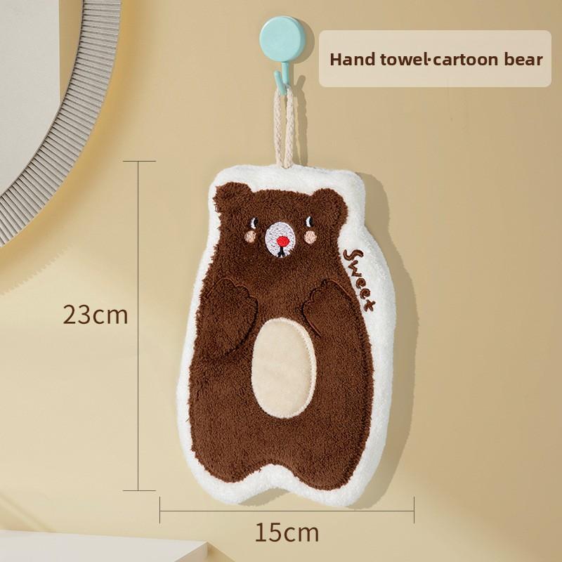 Cute Absorbent Hanging Thickened Bathroom Kitchen Hand Washing Small Towel