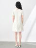 Women's Summer Mesh Jacquard Cut-Out Dress with Round Neck