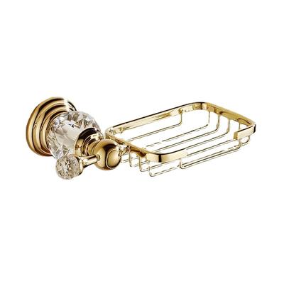 Kristall-Seifennetz-Ständer, Goldene Toiletten-Badezimmer-Accessoires Zinklegierung Haken Wandmontage mit Seifenschale Retro-Design Regal