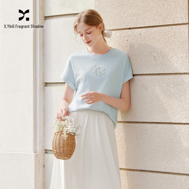 Xiangying Women s Beaded Short Sleeve T-Shirt S