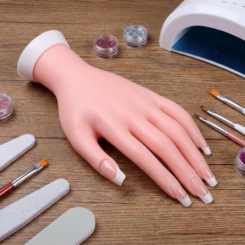 Bendable Silicone Practice Hand Flexible Positioning Fake Hand Mannequin Hand  Manicure Practice