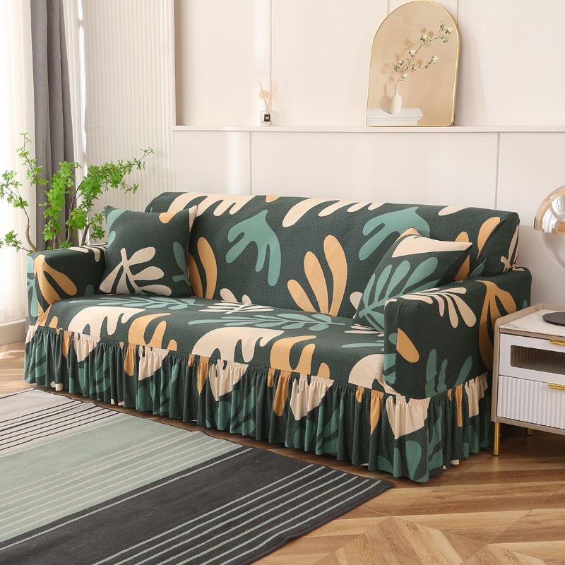 Sofa Skirt Cover Sofa Protector Stretch Slipcover For 1/2/3/4 Seat Couch Cover Corver Sofa Cover Geometric Printed
