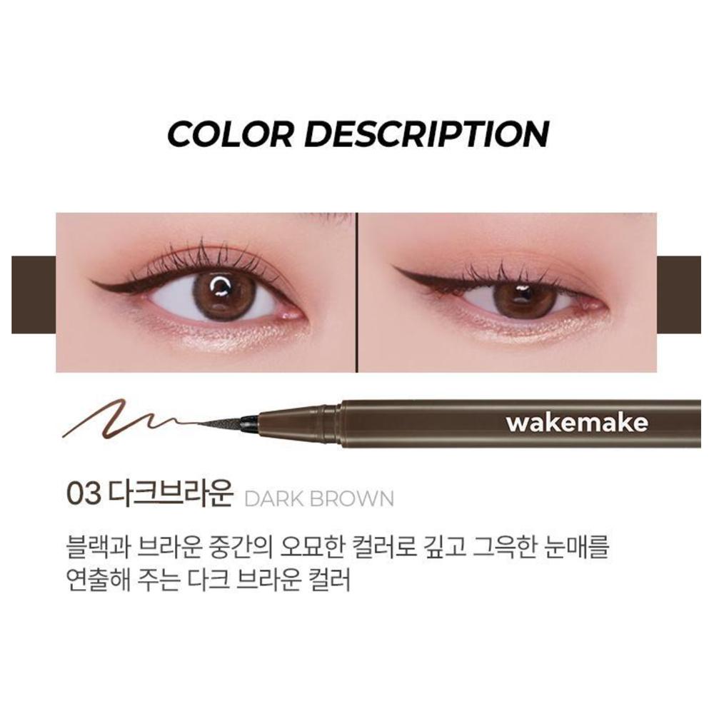 [Hello Kitty Black Edition / 1+1 Set] WAKEMAKE Strong Fix Pen Eyeliner 03 Dunkelbraun