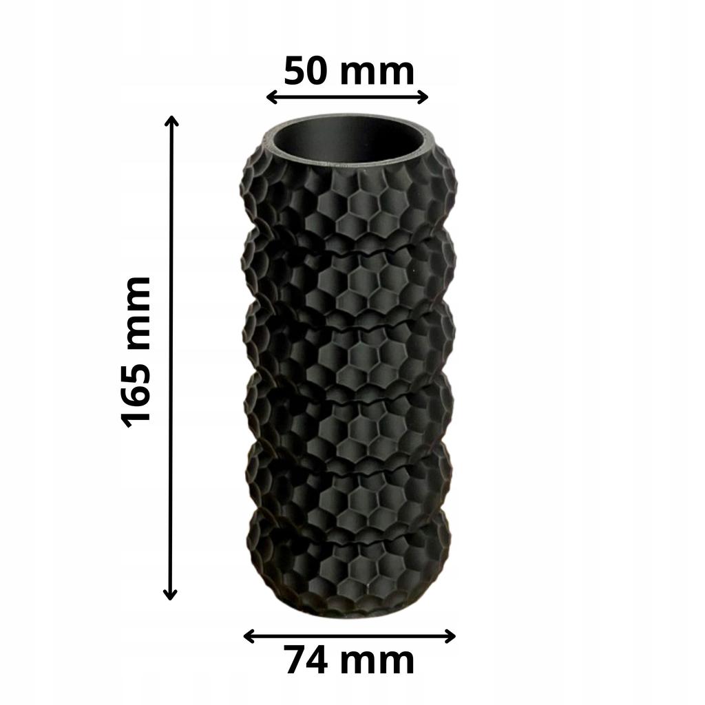 Wazon do lego na kwiaty sztuczne trawy dekoracyjny nowoczesny czarny 17cm
