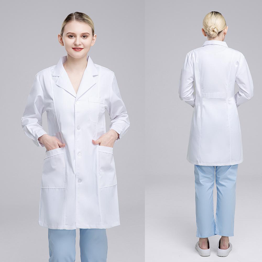 White Coat Hospital Doctor Nurse Dental Clinic Men'S And Women'S Coats White High-Quality Work Clothes Can Be Embroidered
