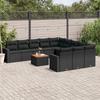 VidaXL Garden Lounge Set 12 Pcs with Cushions Black Wicker 3224347