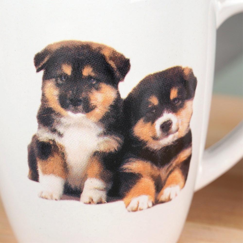 3x Mugs Dogs Puppies Set of Mugs for Drinking Coffee Tea Herbs As a Gift