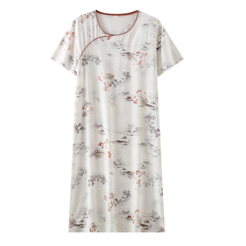 National Style Pajamas Women's Spring, Summer and Autumn New Chinese-style Thin Cotton Home Clothes Loose Outer Wear Long-sleeved Home Clothes