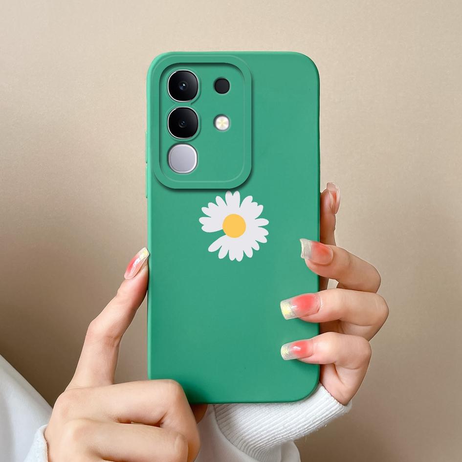 Für Vivo Y29 Y29S Y39 S19 Pro Y19S V30 V40e V50 Y04 T4x iQOO Z9s V40 Lite(IDN) Hülle Hübscher Schmetterling Gänseblümchen Weiches Silikon Anti-Sturz Schale Für Vivo Capa