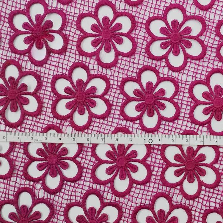 Water-soluble Lace Fabric Milk Silk Embroidery Full of Three-dimensional Openwork Embroidery Fabric Dark Purple