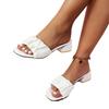 Large size open-toed low-heeled slippers women's summer new fashion pleated one-character cool slippers