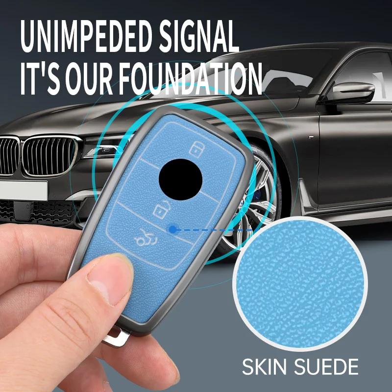 Styling Mouldings 3/4 Button Zinc Alloy Key Fob Cover Case For 2019 2020 Mercedes-Benz A220 E63S AMG E-Class GLE 350 4MATIC E300