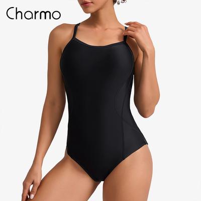 Damen Einteiliger Badeanzug mit verstellbarem Riemen, sportlicher Badeanzug, Wettkampfbademode