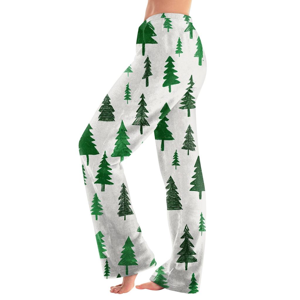 Women  Winter Plaid Pants Full Length Long Trousers Sports Pants