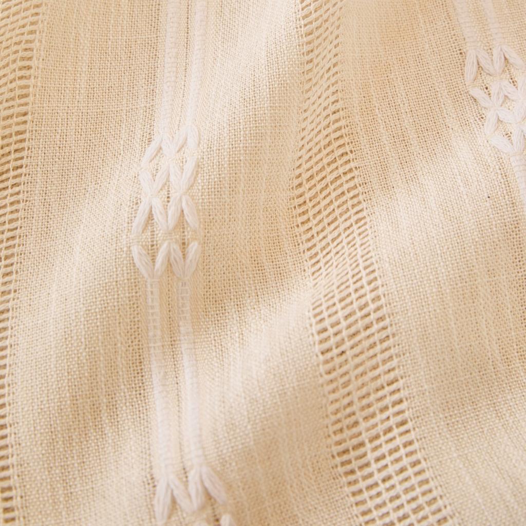 Solid Color Embroidered Sofa Towel with Lace Edge Ruffle Hem, Linen-Like Fabric Home Decor Universal Sofa Cover for Living Room