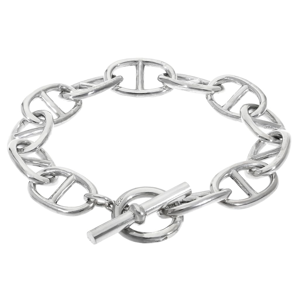 

Gin no 925 Sterling Silver Anchor Chain Bracelet with Mantle and Simple Toggle Clasp [Shinjuku Kura] T-Bar, 21cm, Marine/Marina Design,