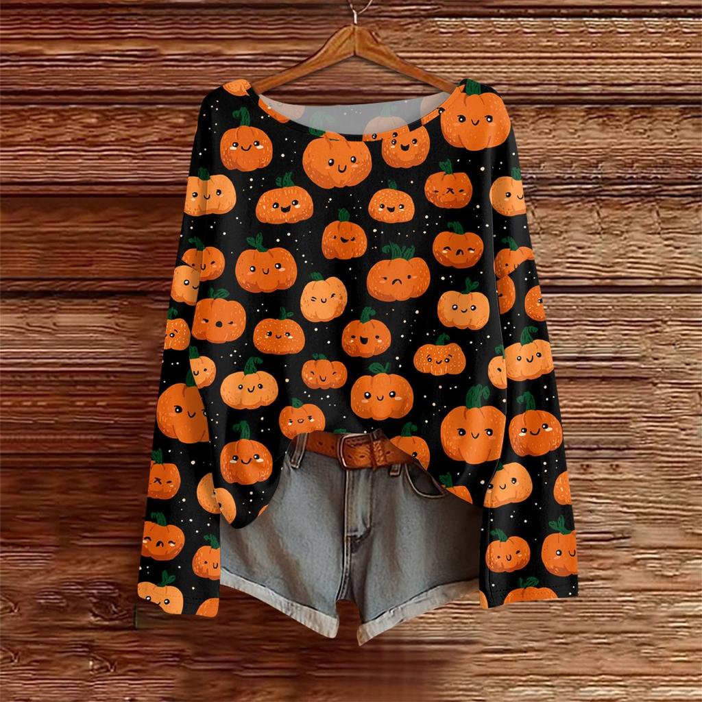 Long Sleeve Shirts For Women Print Graphic Tees Blouses Casual Plus Size Basic Tops Pullover