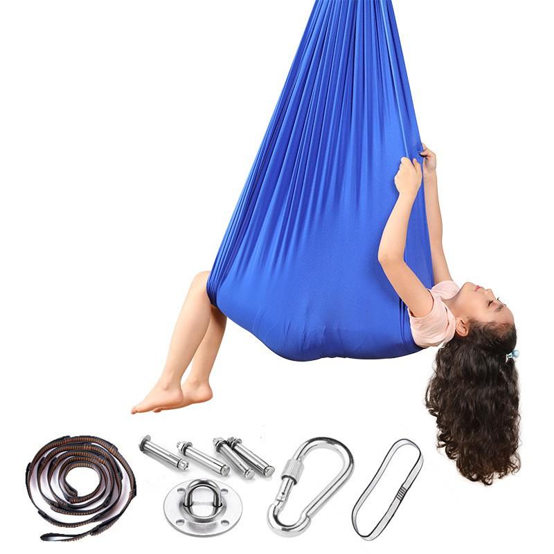 Kids Sensory Yoga Hammock Swing With Elastic Fabric 100x280cm 150x280cm Indoor Play Therapy Calming Space