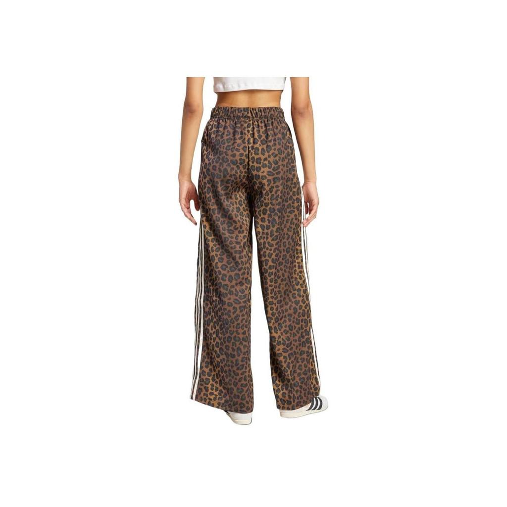 adidas Originals Wide Leg Satin Fashion Comfortable Versatile Simple Casual Pants Women Bottoms Brown KA2666