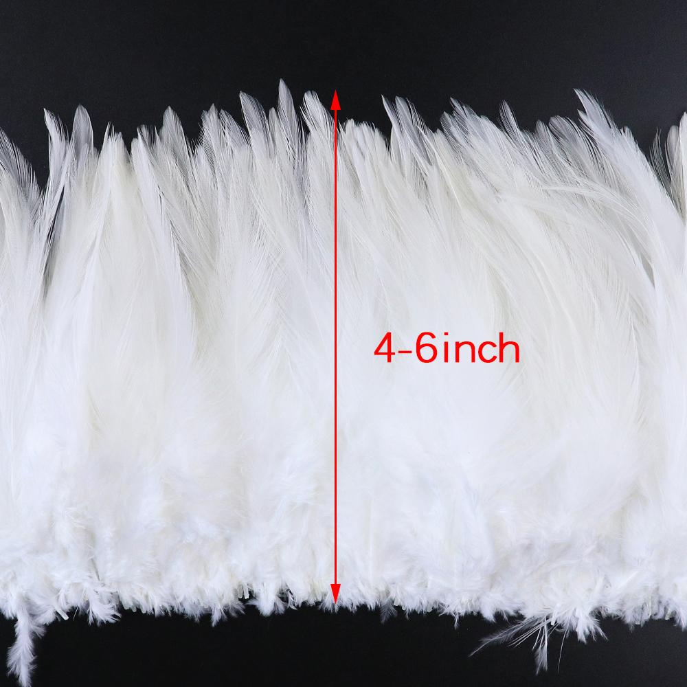 800-1000 PCS/Lot White Rooster Feathers Trim 4-8" Chicken Feather Strip Natural Feather Plumes Jewelry Costume Hat Party Decor