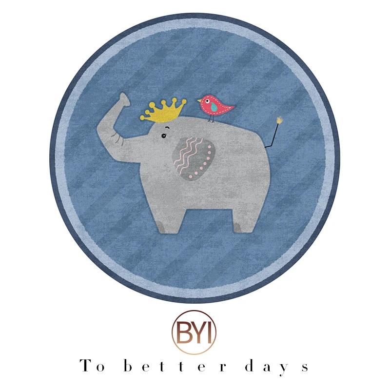 Cartoon Carpets for Living Room Cute Bedroom Decor Round Rugs Non-slip Chair Floor Mat Children's Room Bedside Carpet Study Rug