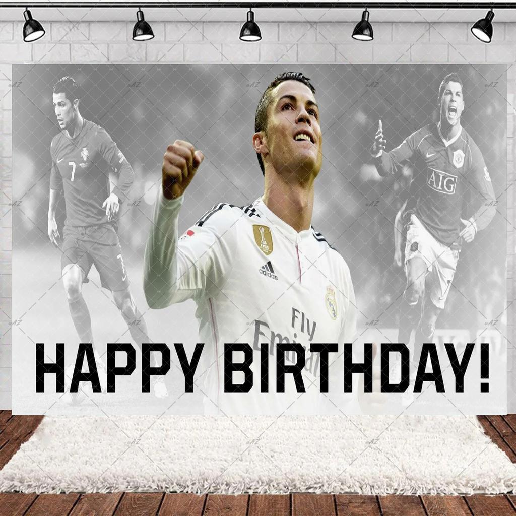 Spanish Football Player Theme Party Decoratiaons Soccer Star Balloon Set Boy Birthday Party Supplies Cr&7 Backdrop Banner Props