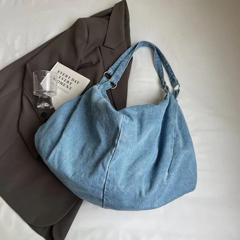 Cowboy fabric shoulder bag for women autumn and winter new casual light travel single shoulder axillary