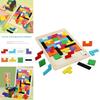 Jouets Tetris en Bois Colorés pour l'Intelligence des Jeunes Apprenants Âgés de 3 à 8 Ans