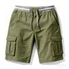 Pantalones Cortos Cargo para Hombre con Cintura Elástica y Cordón, Transpirables Casuales de Verano