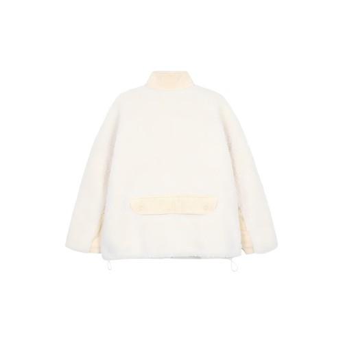 adidas Originals Color-Block Zipper Retro Stand Collar Jacket for Women, White