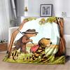 Janosch "Wie der Tiger Zählen Lernt" Flanelldecke, Weiche Warme Kuscheldecke mit Kinderbuch-Print, Gemütliche Bettwäsche für Kinder