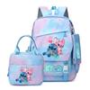 Sac à dos Disney Stitch pour filles d'école primaire Léger Ergonomique Grande Capacité Double Épaule pour Classes 1-6 Bleu
