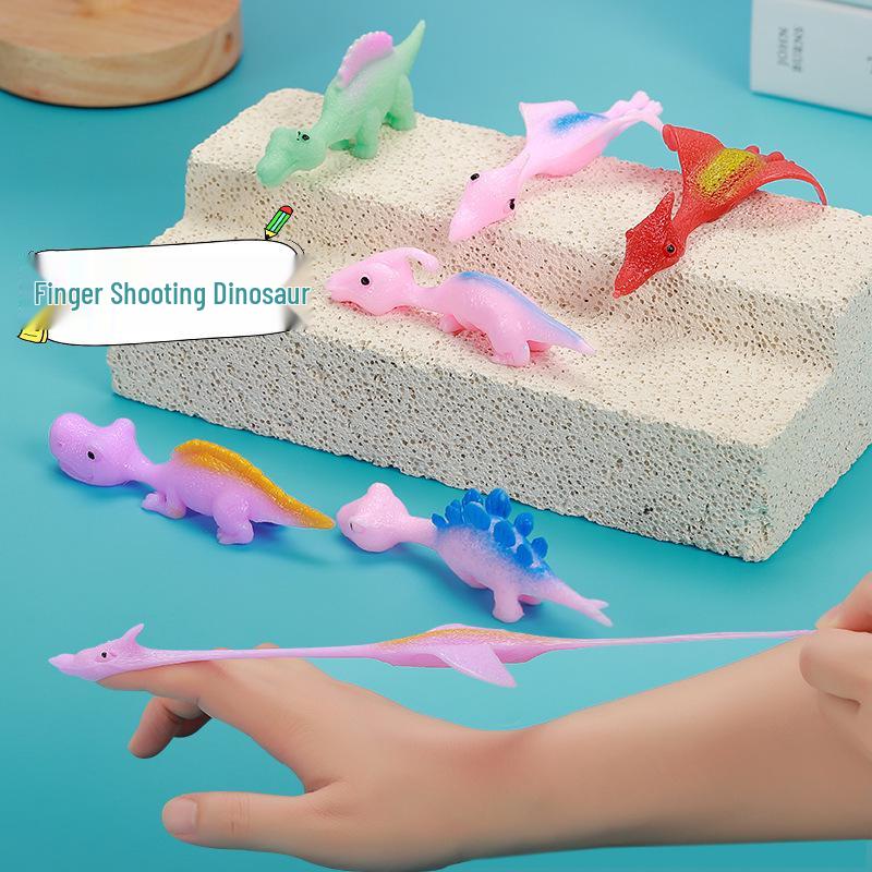 Dinosaur Finger Dart Launcher: Soft Rubber Catapult Toy for Fun and Stress Relief