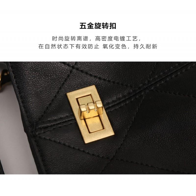 Factory Korean Diamond-style Chain Bucket Bag Sheepskin Light Luxury Women's Large-capacity High-end Portable Tote