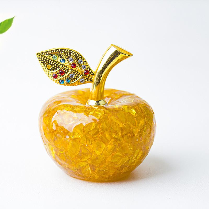 Resin Crystal Apple Figurine For Home Office Decor Gift For Teens Collectors