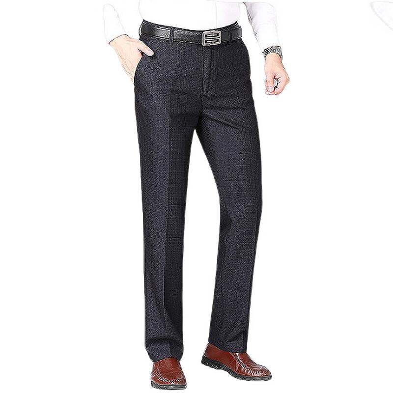 Fengxiao Men's Business Casual Straight-Leg Trousers