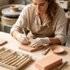 Manual Clay Sculpting Tool Set with Mixed Metal Ends, Wood Grip Pottery Carving Tool for Figurine Work, Pottery Craft Practice Daily