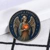 Friendship Protection Angel Souvenir Coin Metal Carving Guardian Angel Collectible Coin Round Badge Home Decoration Friends Gift